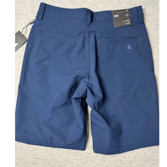 Under Armour Chino Shorts Mens Size 30 Blue Dark Wash Mid-Rise Summer 10" Inseam - Picture 2 of 7